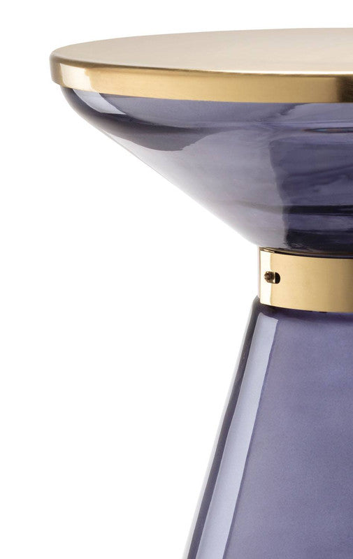 Bloore End Table - Glass/Gold