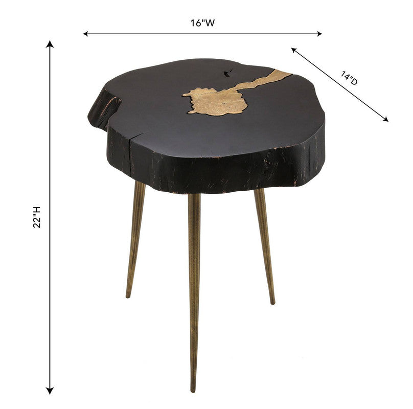 Taaibos Accent Table - Black/Brass