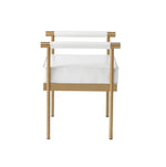 Misia Vegan Leather Bench - White
