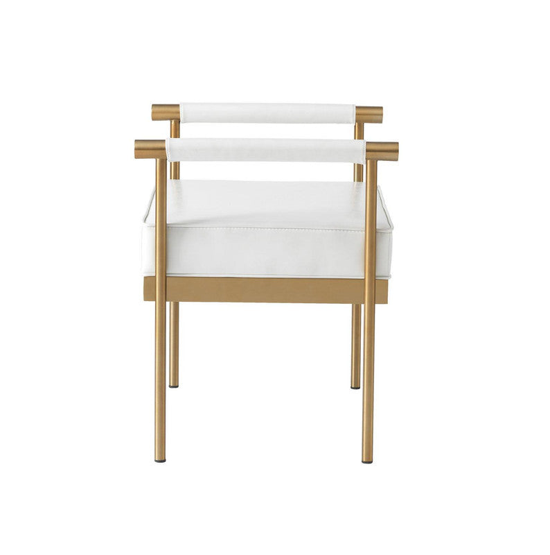 Misia Vegan Leather Bench - White