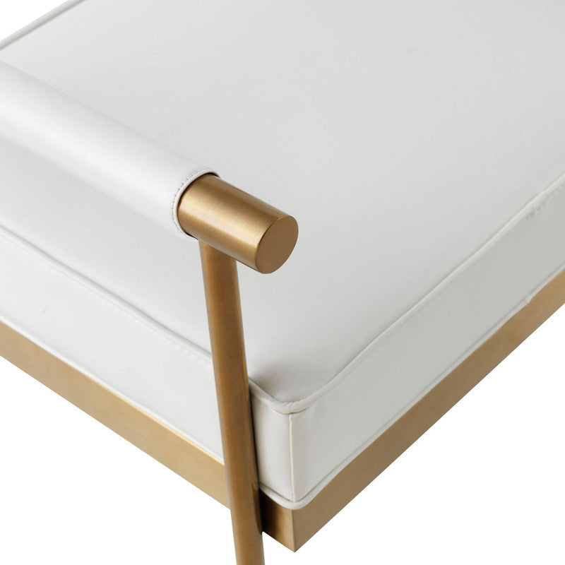 Misia Vegan Leather Bench - White