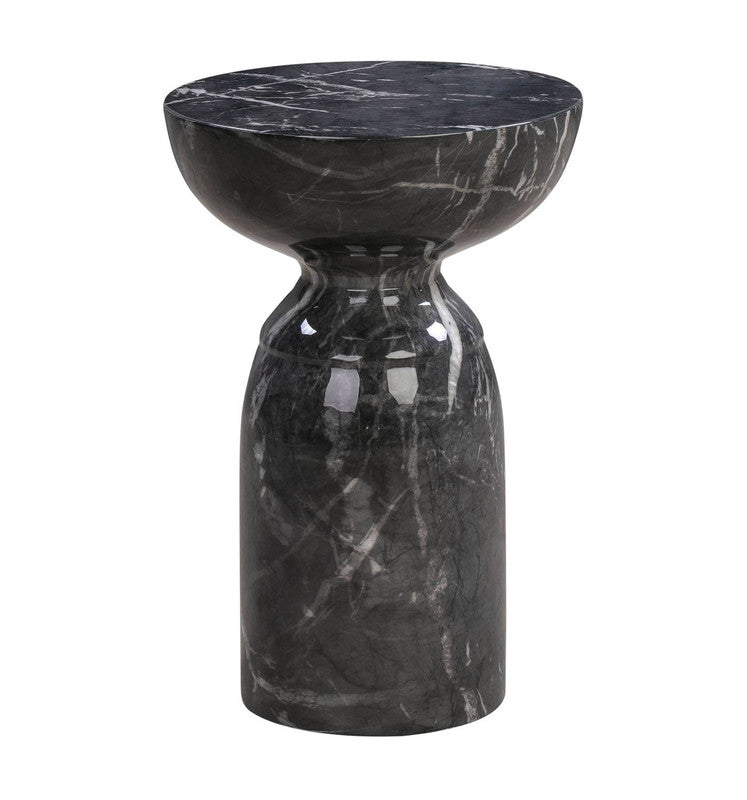 Myrna Concrete Marble End Table - Black