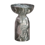 Myrna Concrete Marble End Table - Grey/Blue