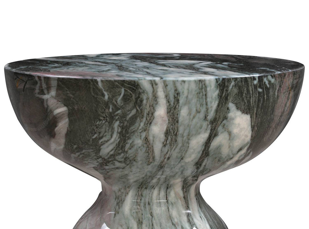 Myrna Concrete Marble End Table - Grey/Blue