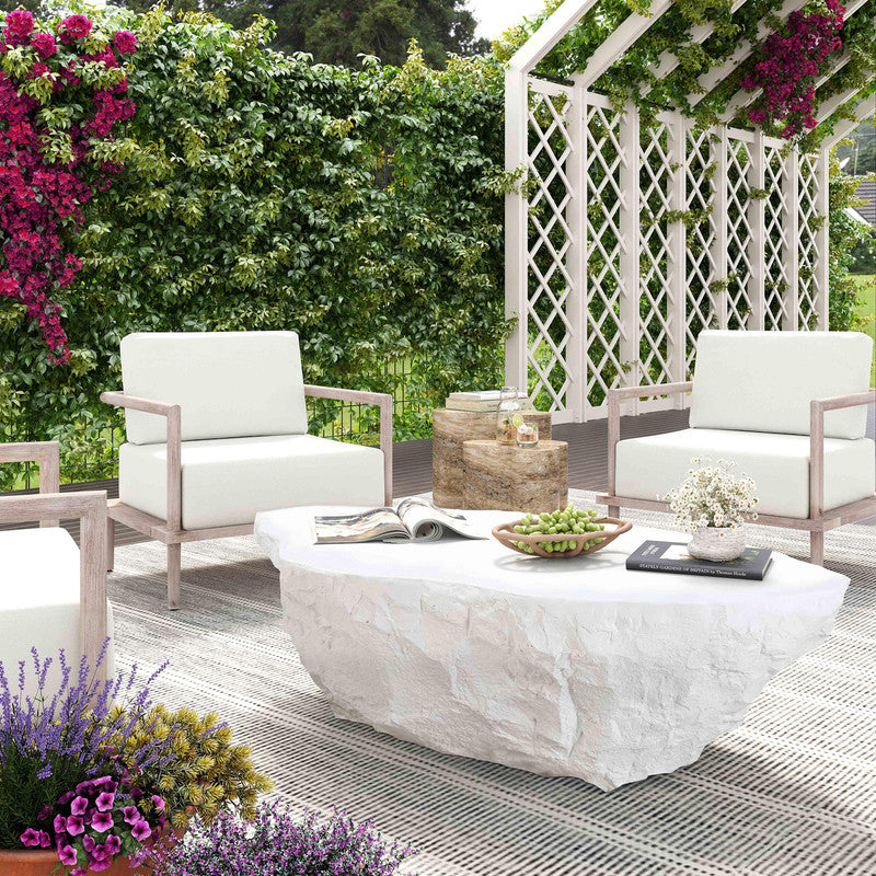 Bergamo Indoor/Outdoor Concrete Coffee Table - White