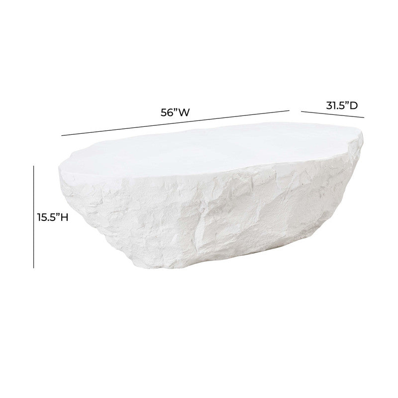 Bergamo Indoor/Outdoor Concrete Coffee Table - White