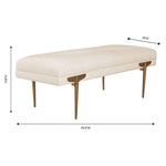 Bangor Velvet Bench - Off-White