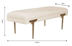 Bangor Velvet Bench - Off-White