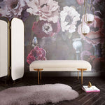 Bangor Velvet Bench - Off-White