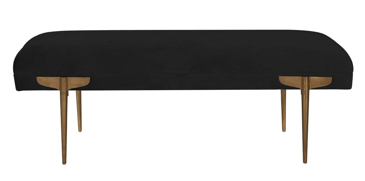Bangor Velvet Bench - Black