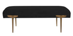 Bangor Velvet Bench - Black