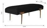 Bangor Velvet Bench - Black