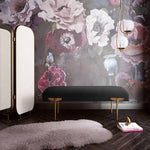 Bangor Velvet Bench - Black