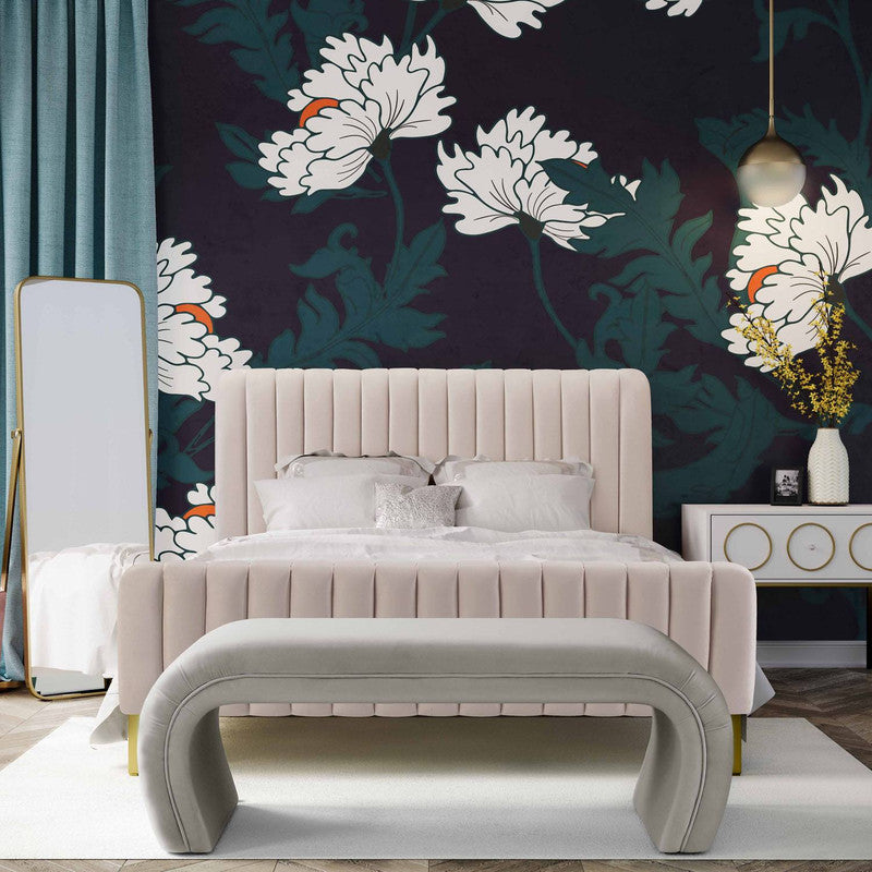 Exeter Velvet Bench - Grey