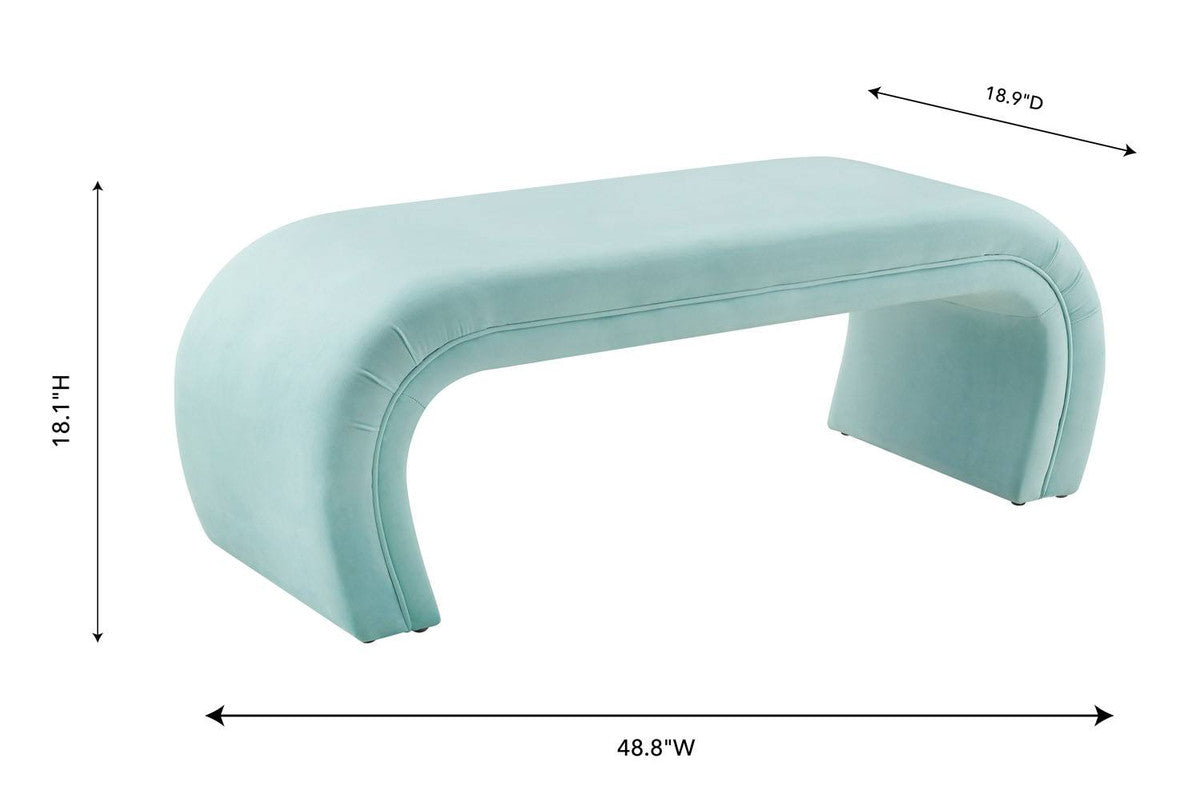 Exeter Velvet Bench - Bright Blue