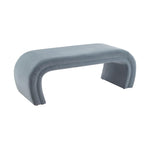 Exeter Velvet Bench - Sea Blue