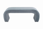 Exeter Velvet Bench - Sea Blue