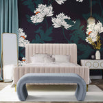 Exeter Velvet Bench - Sea Blue