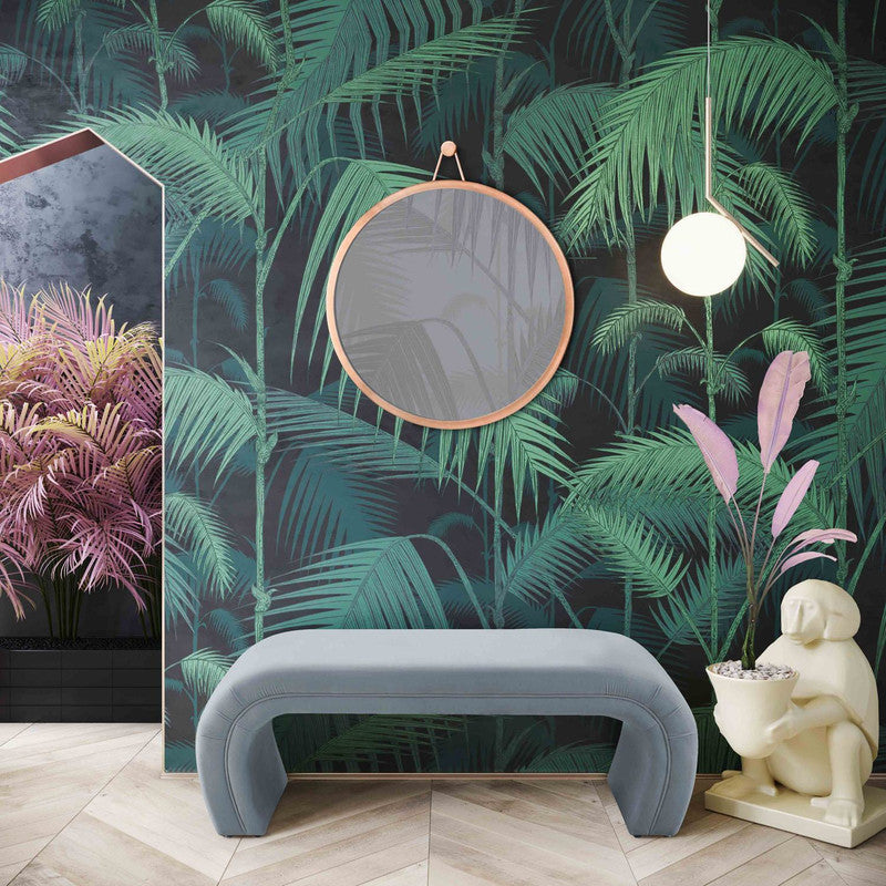 Exeter Velvet Bench - Sea Blue