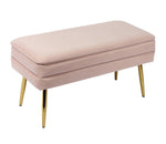 Zeo Velvet Storage Bench - Blush