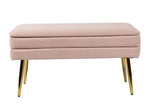 Zeo Velvet Storage Bench - Blush