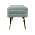 Zeo Velvet Storage Bench - Sea Blue