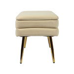 Zeo Velvet Storage Bench - Cream