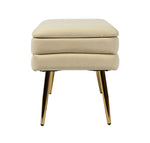 Zeo Velvet Storage Bench - Cream