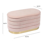 Verona Velvet Bench - Blush