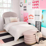 Verona Velvet Bench - Blush