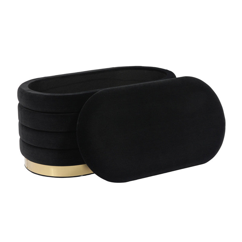 Verona Velvet Bench - Black