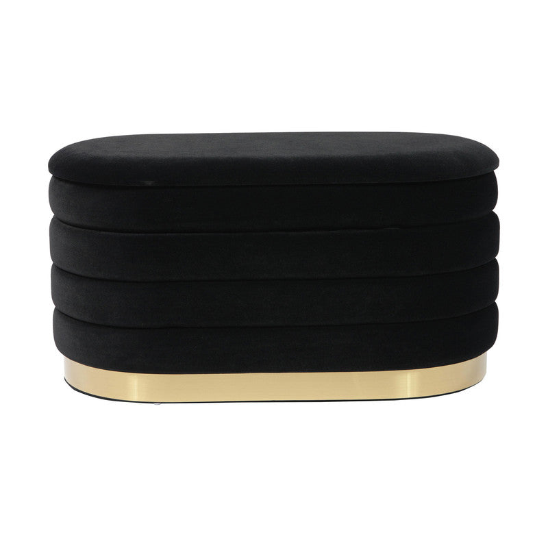 Verona Velvet Bench - Black