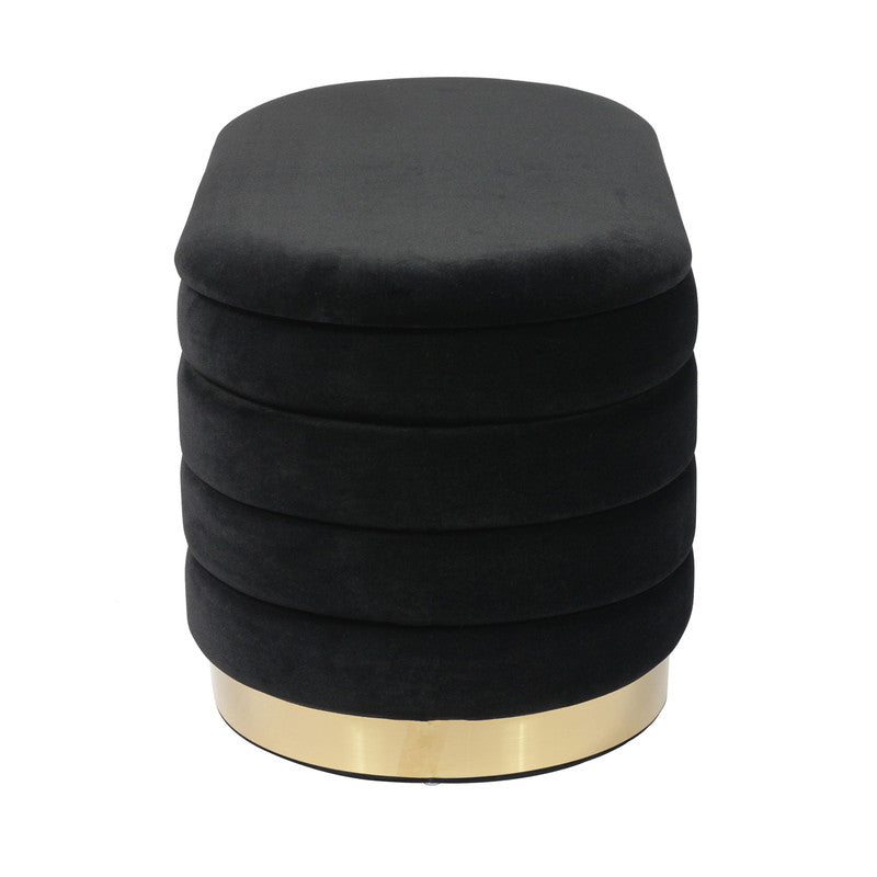 Verona Velvet Bench - Black
