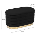 Verona Velvet Bench - Black