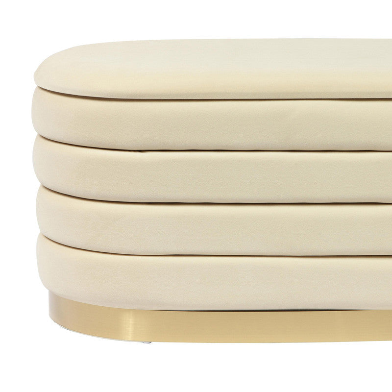 Verona Velvet Bench - Cream