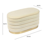 Verona Velvet Bench - Cream