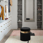 Vicenza Velvet Ottoman - Black