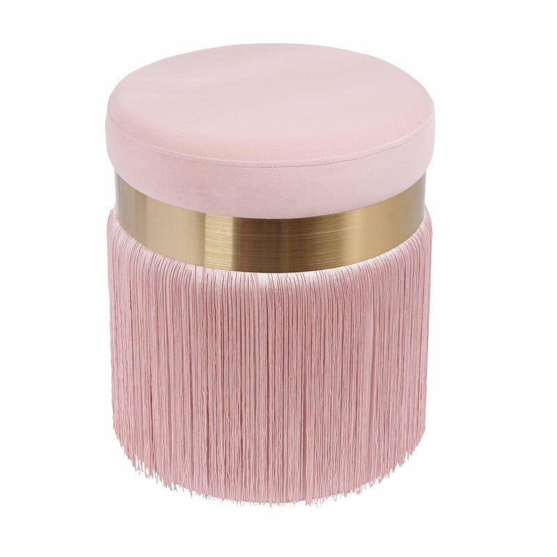 Vicenza Velvet Ottoman - Blush