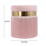 Vicenza Velvet Ottoman - Blush