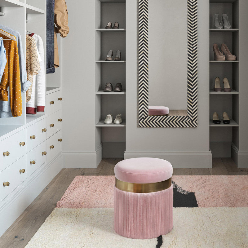 Vicenza Velvet Ottoman - Blush