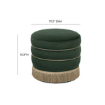 Padua Velvet Ottoman - Green