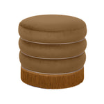 Padua Velvet Ottoman - Chocolate