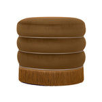 Padua Velvet Ottoman - Chocolate