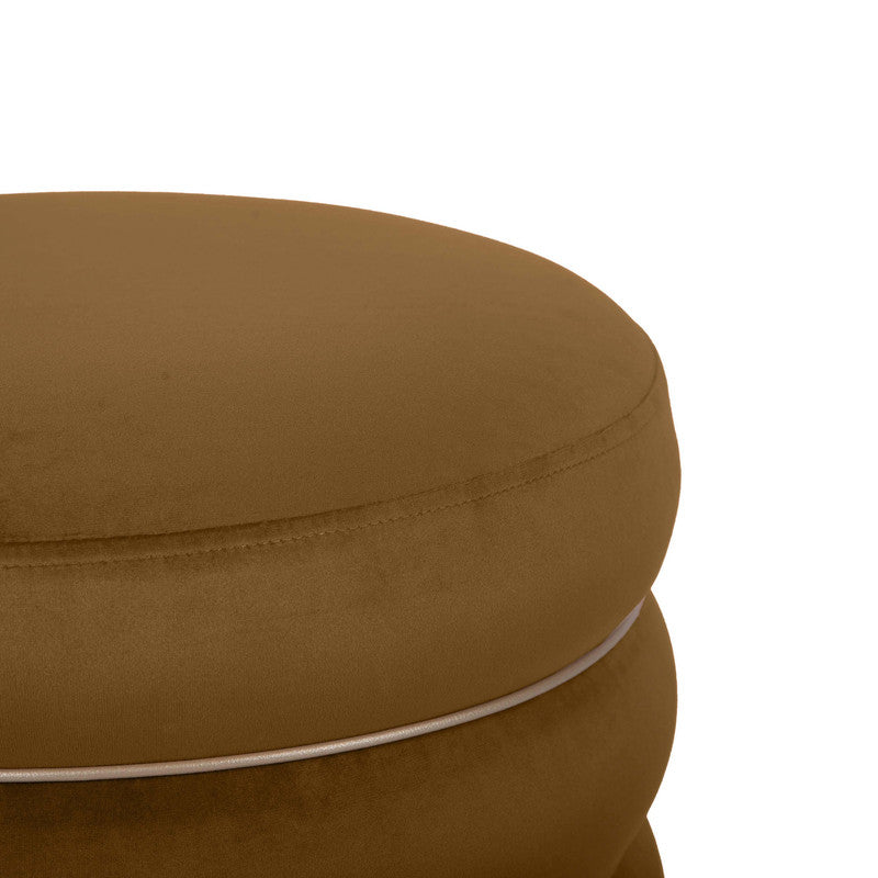Padua Velvet Ottoman - Chocolate