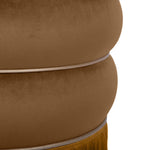 Padua Velvet Ottoman - Chocolate