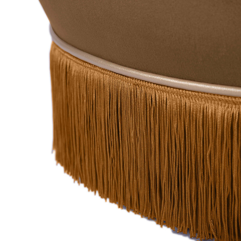 Padua Velvet Ottoman - Chocolate