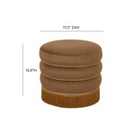 Padua Velvet Ottoman - Chocolate