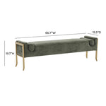 Pescara Velvet Bench - Green