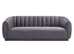 Lembede Velvet Sofa  - Grey