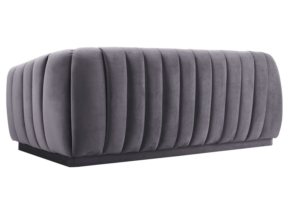 Lembede Velvet Sofa  - Grey